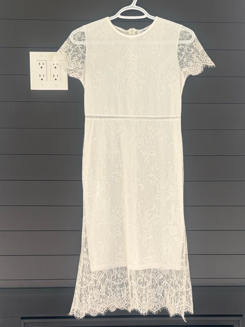 White Lace Midi Dress